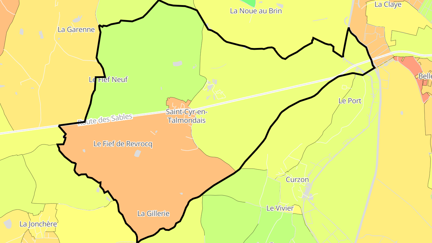 Carte des prix de l'immobilier Saint-Cyr-en-Talmondais
