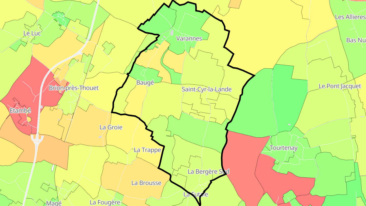 Carte des prix de l'immobilier Saint-Cyr-la-Lande