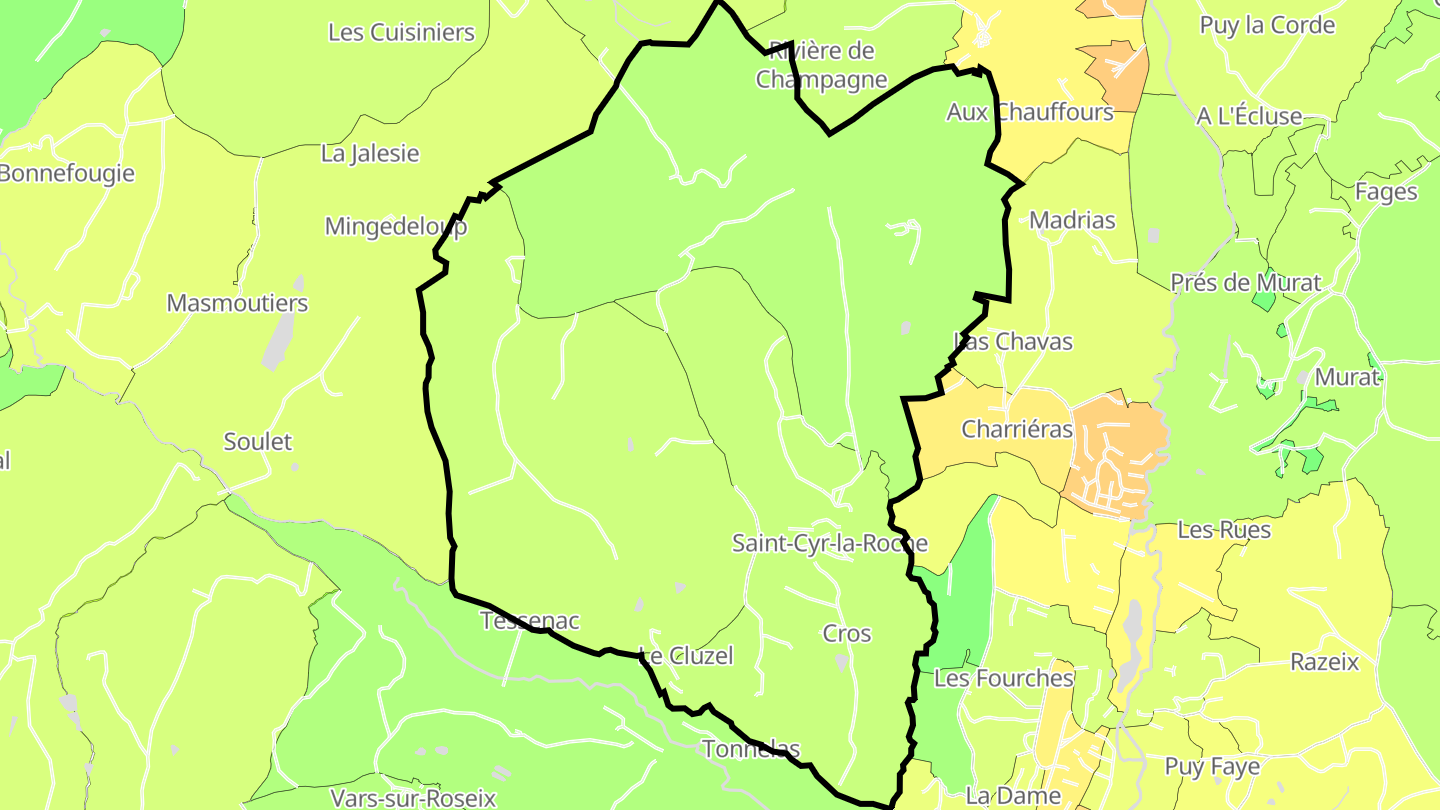 Carte des prix de l'immobilier Saint-Cyr-la-Roche