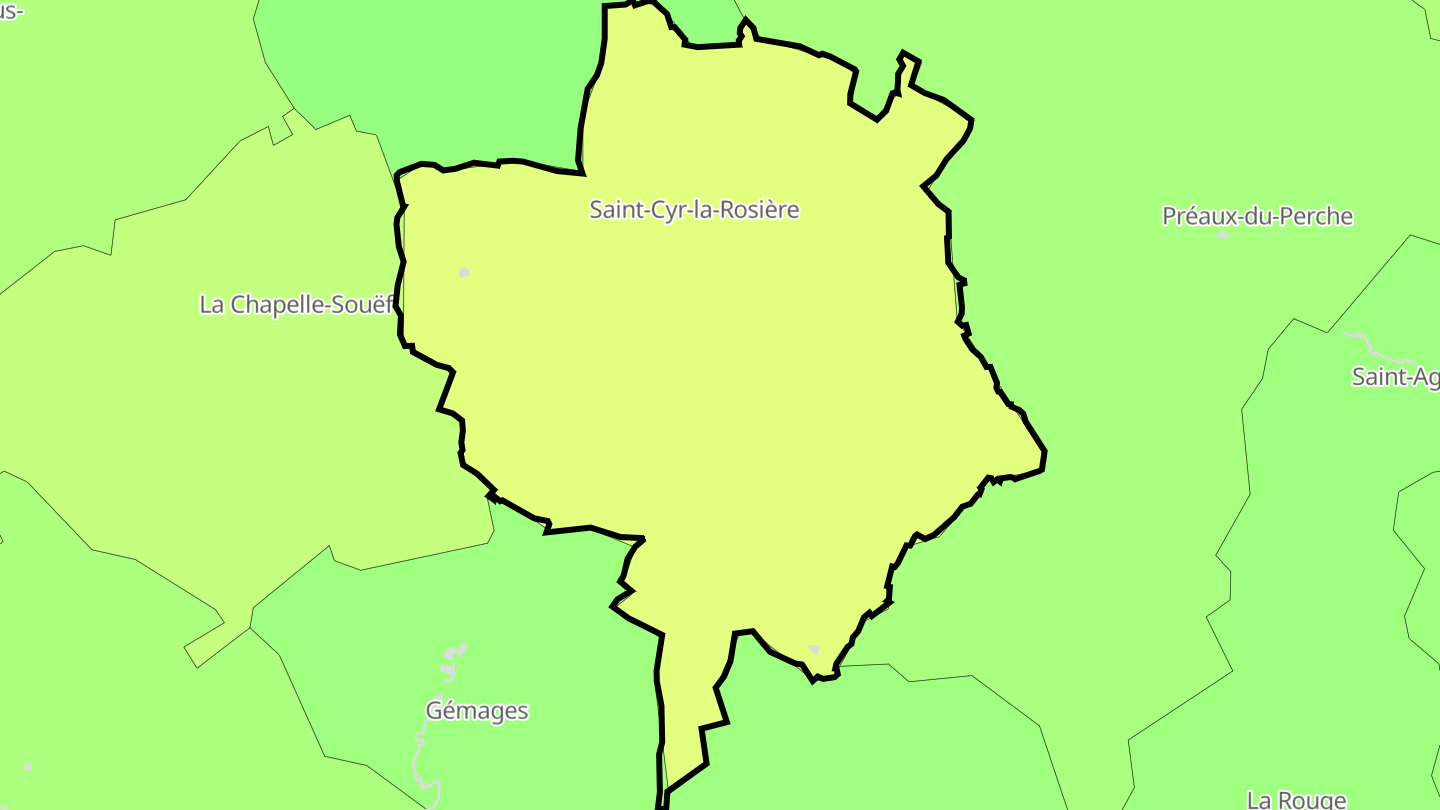 Carte des prix de l'immobilier Saint-Cyr-la-Rosière