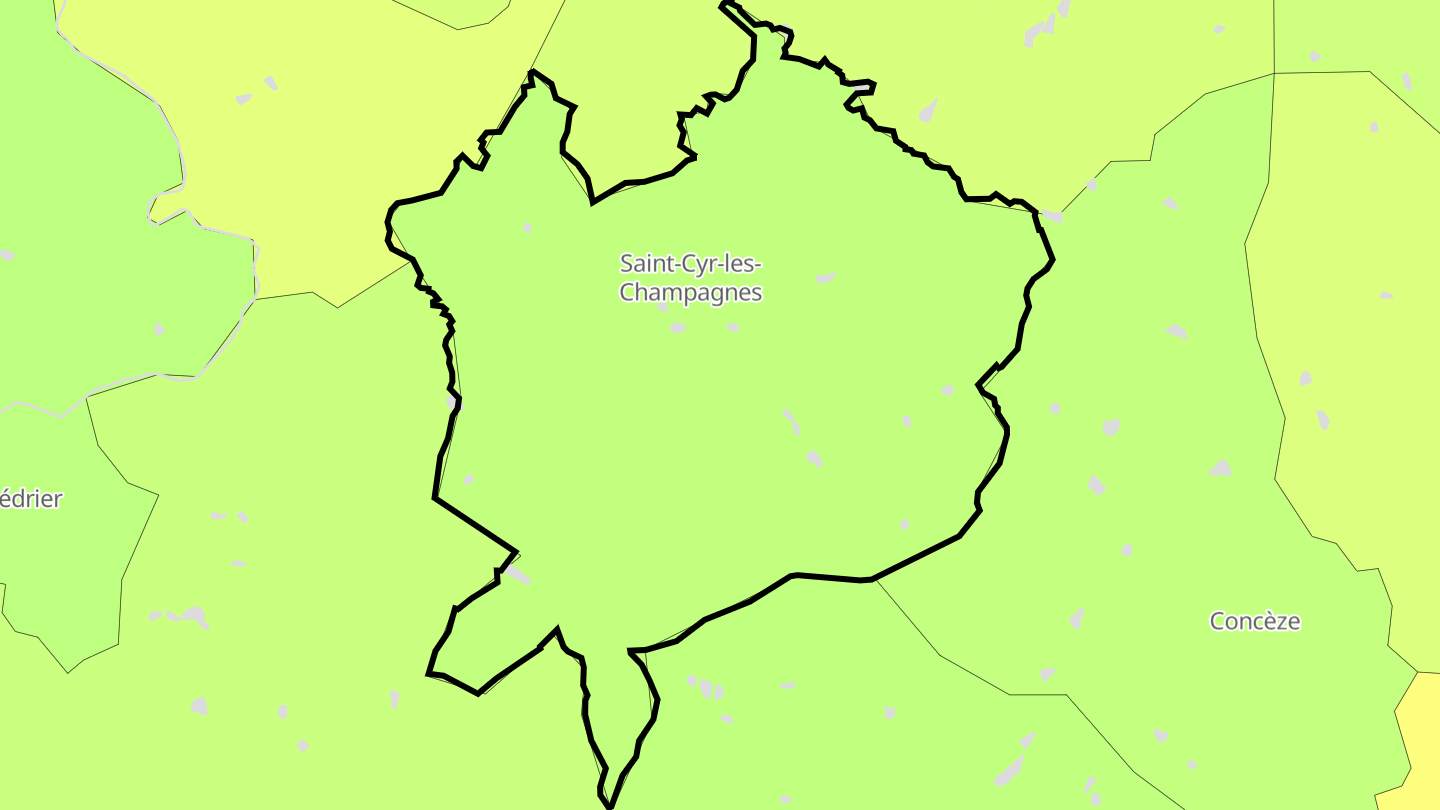 Carte des prix de l'immobilier Saint-Cyr-les-Champagnes