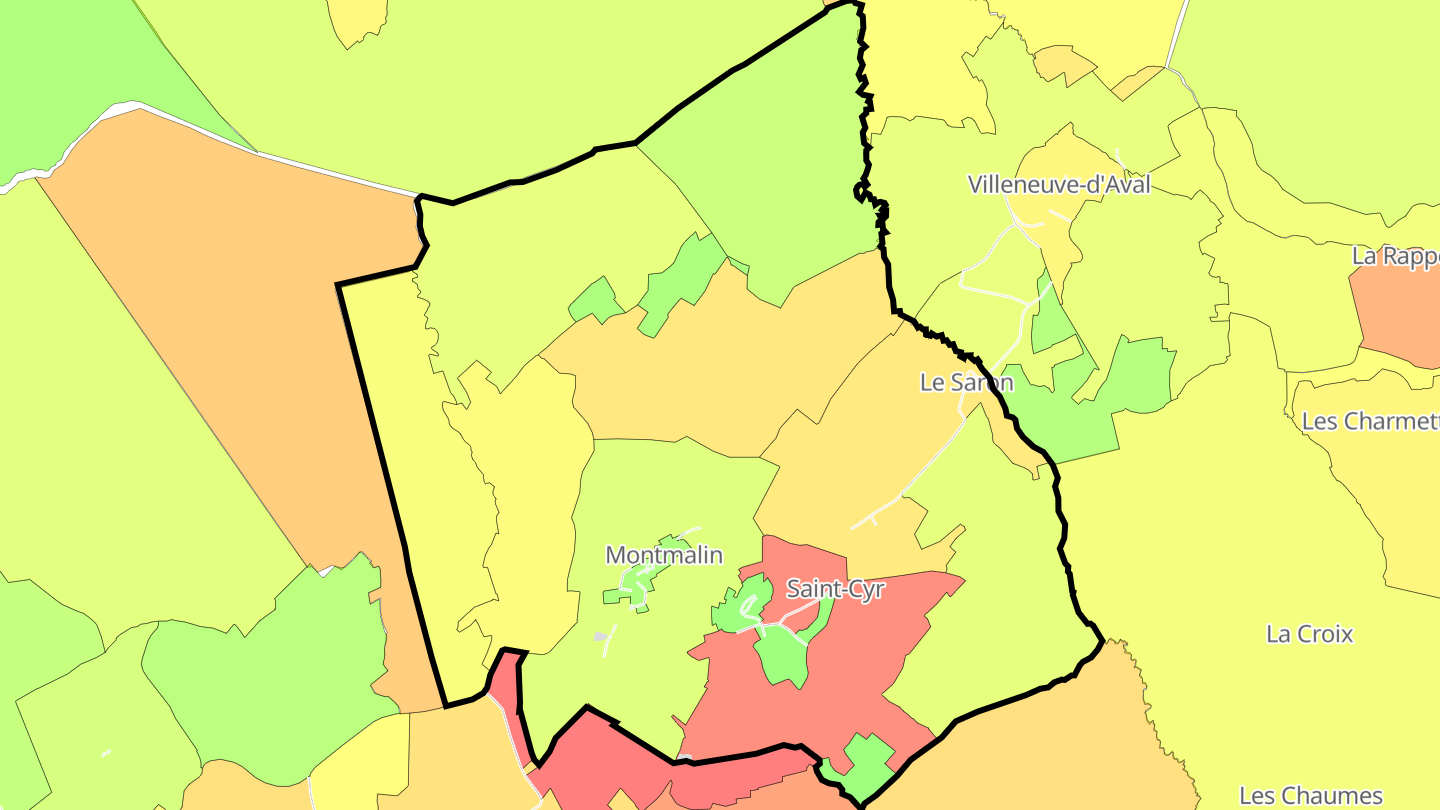 Carte des prix de l'immobilier Saint-Cyr-Montmalin
