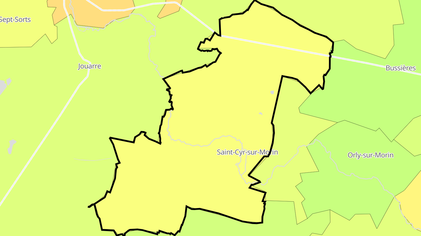 Carte des prix de l'immobilier Saint-Cyr-sur-Morin