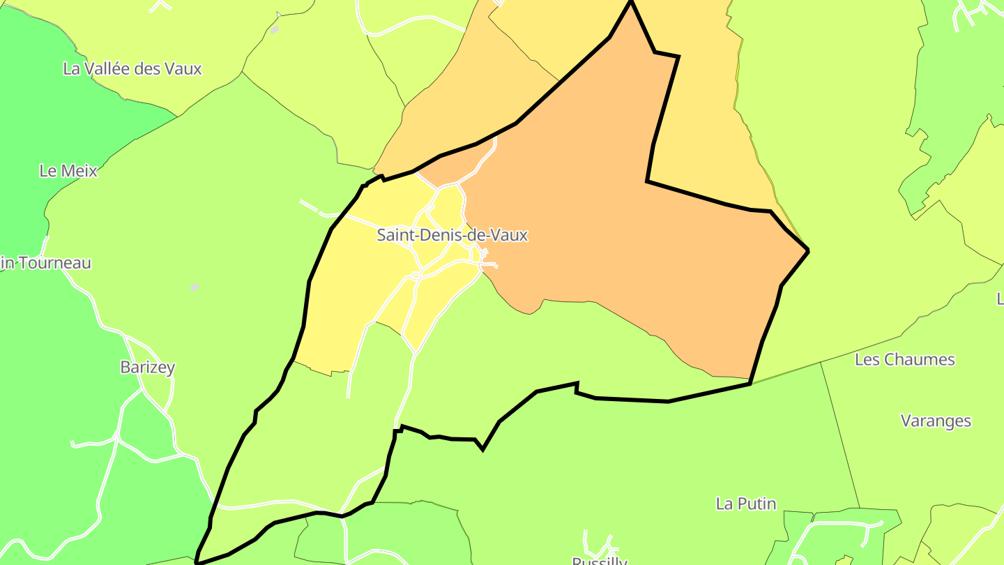 Carte des prix de l'immobilier Saint-Denis-de-Vaux