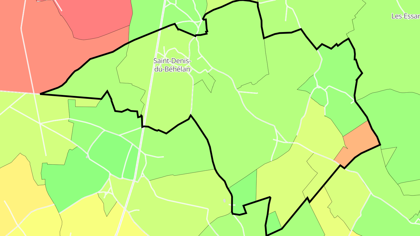Carte des prix de l'immobilier Saint-Denis-du-Béhélan