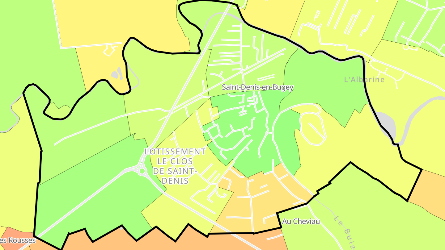 Carte des prix de l'immobilier Saint-Denis-en-Bugey