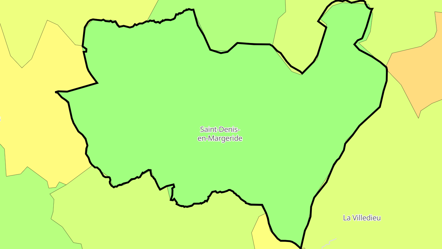 Carte des prix de l'immobilier Saint-Denis-en-Margeride