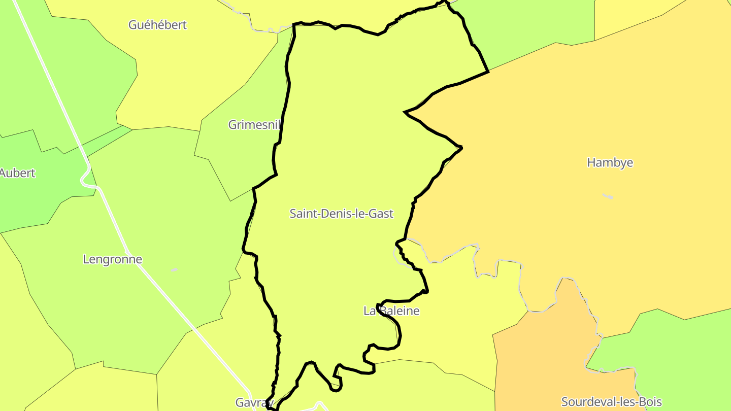 Carte des prix de l'immobilier Saint-Denis-le-Gast