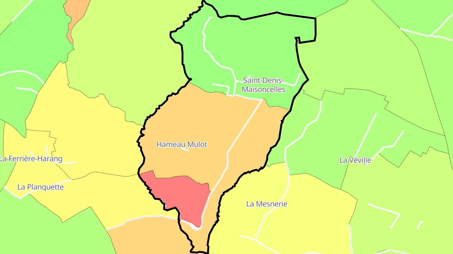 Carte des prix de l'immobilier Saint-Denis-Maisoncelles