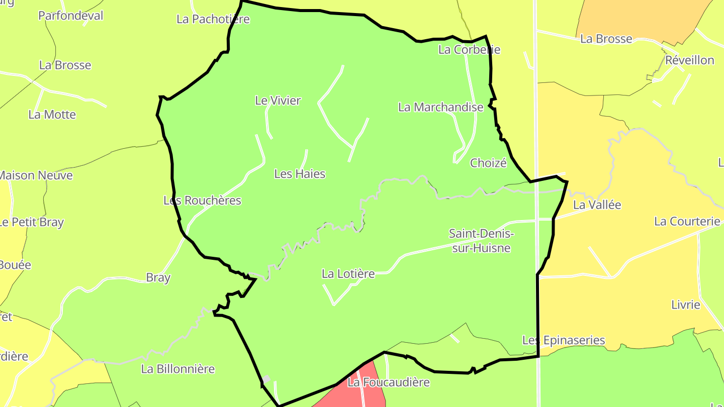 Carte des prix de l'immobilier Saint-Denis-sur-Huisne