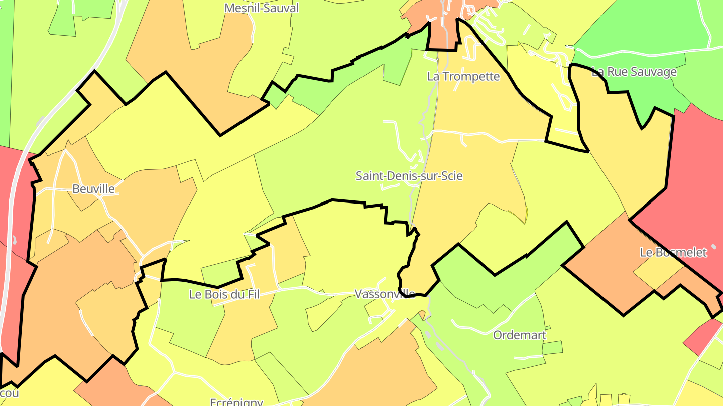 Carte des prix de l'immobilier Saint-Denis-sur-Scie