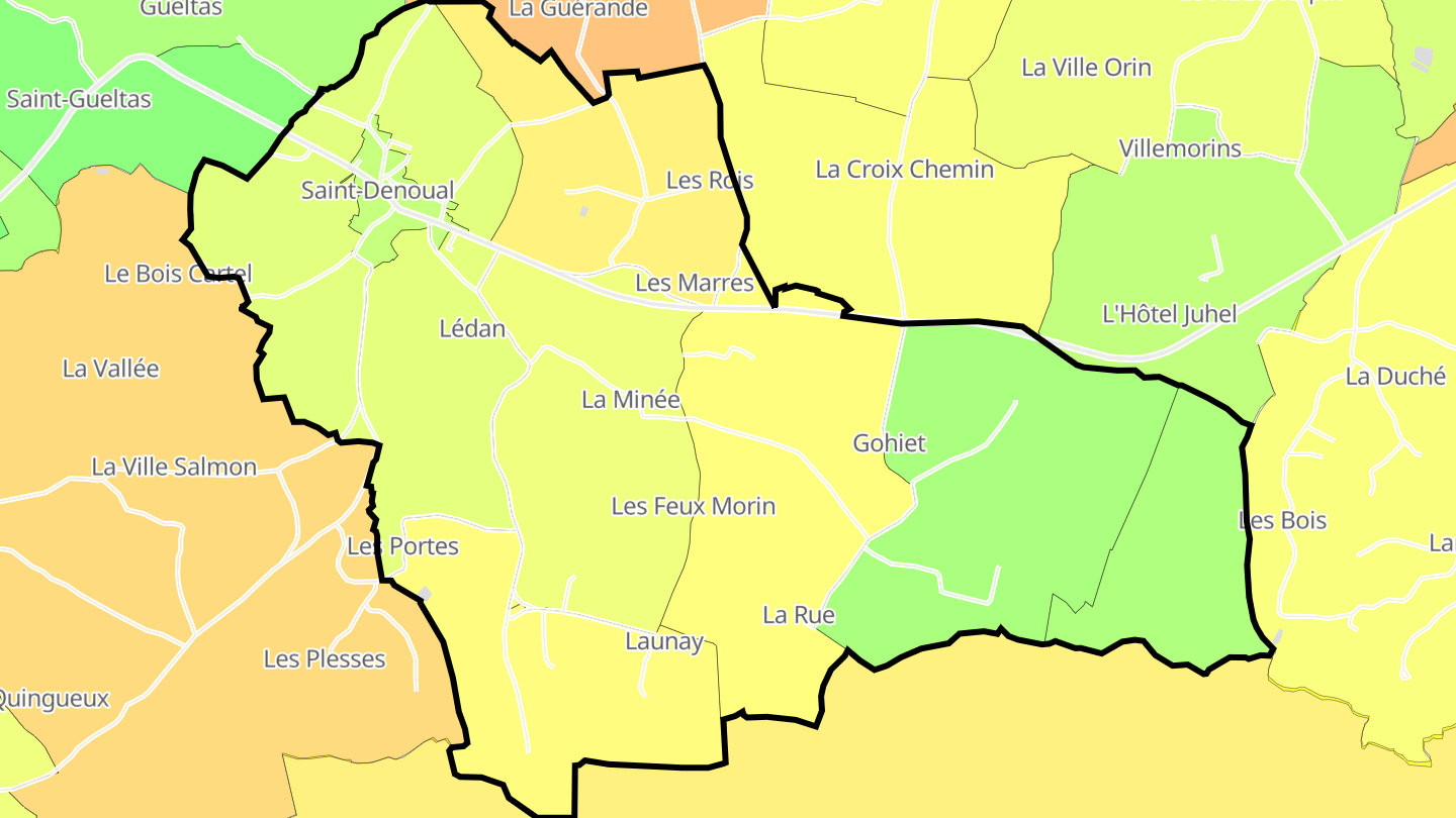 Carte des prix de l'immobilier Saint-Denoual