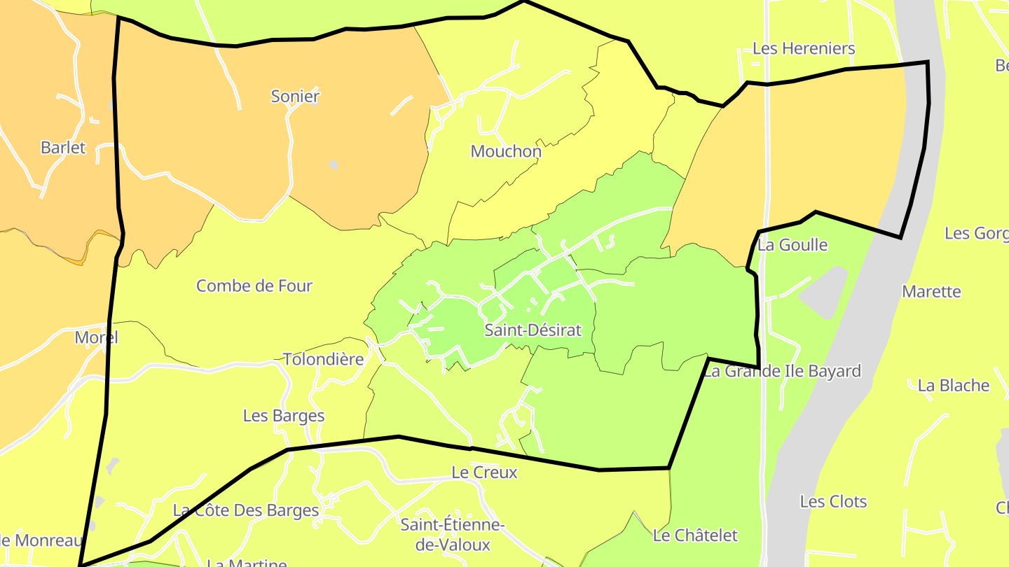 Carte des prix de l'immobilier Saint-Désirat