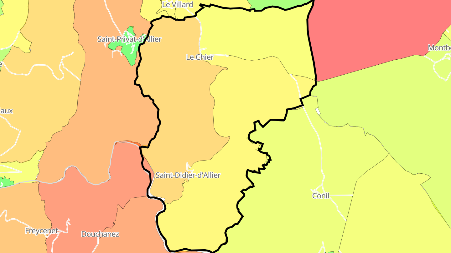 Carte des prix de l'immobilier Saint-Didier-d'Allier