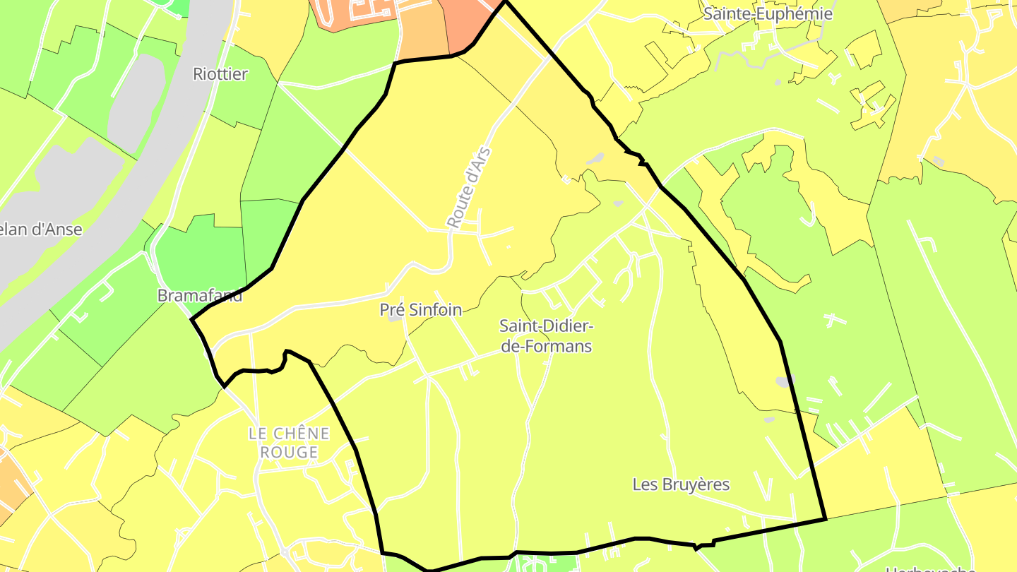 Carte des prix de l'immobilier Saint-Didier-de-Formans