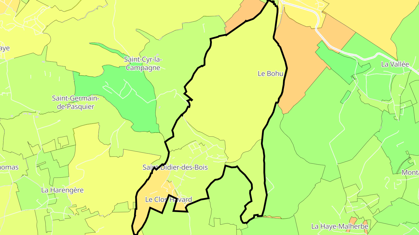 Carte des prix de l'immobilier Saint-Didier-des-Bois