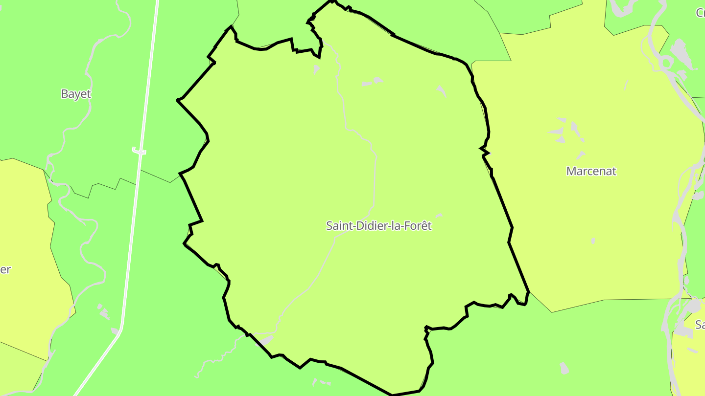 Carte des prix de l'immobilier Saint-Didier-la-Forêt