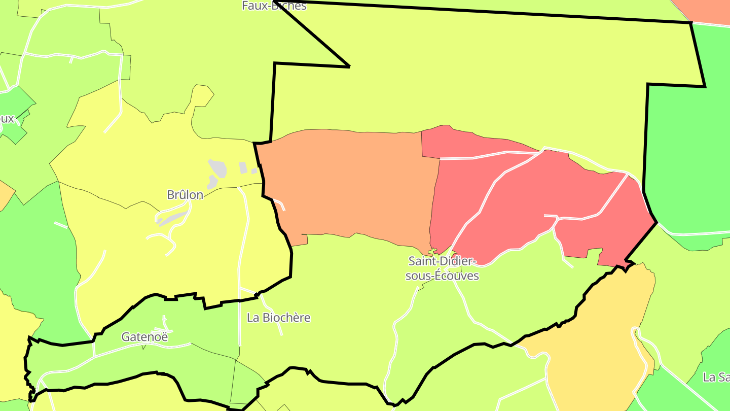 Carte des prix de l'immobilier Saint-Didier-sous-Écouves