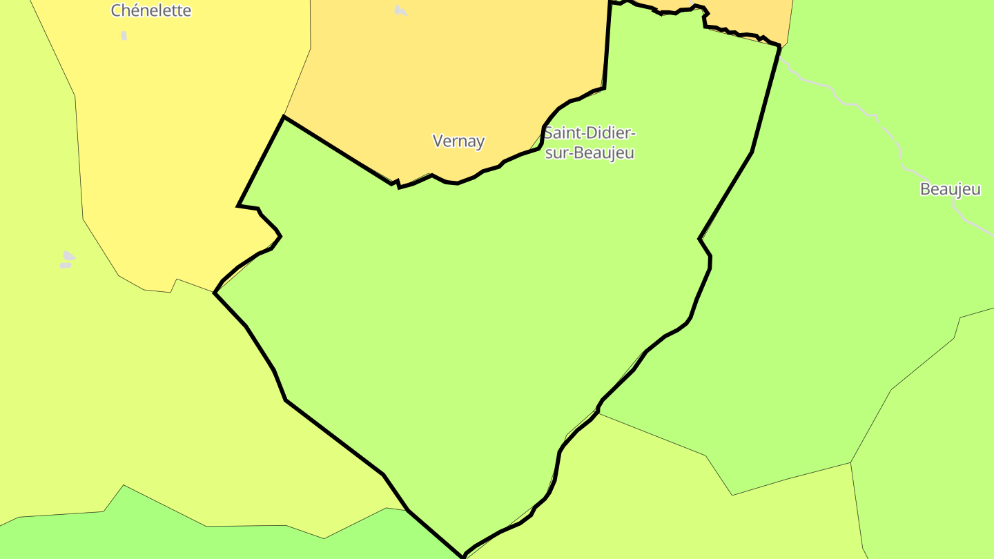Carte des prix de l'immobilier Saint-Didier-sur-Beaujeu