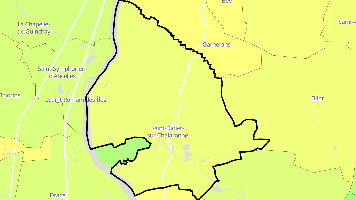 Carte des prix de l'immobilier Saint-Didier-sur-Chalaronne
