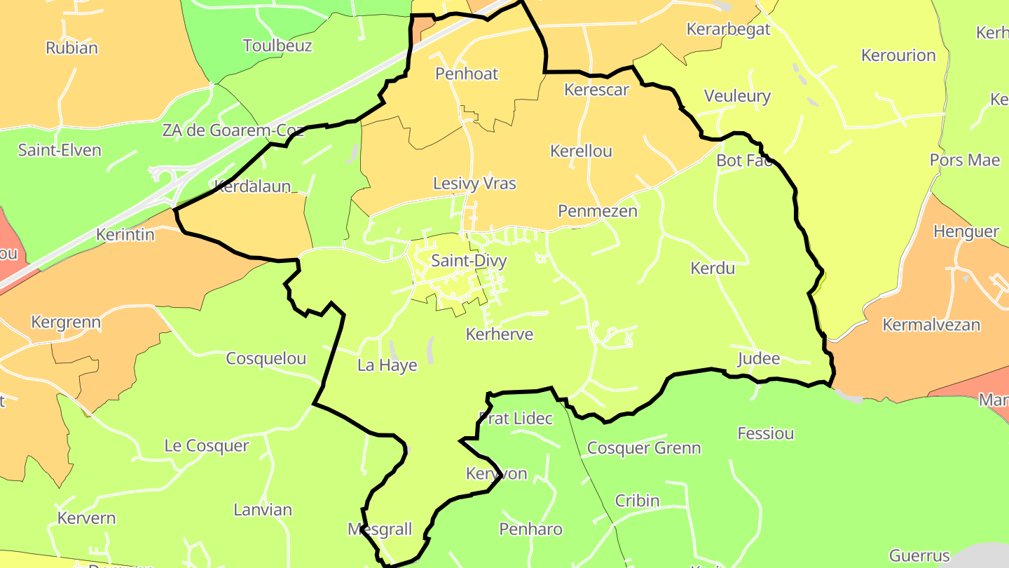 Carte des prix de l'immobilier Saint-Divy