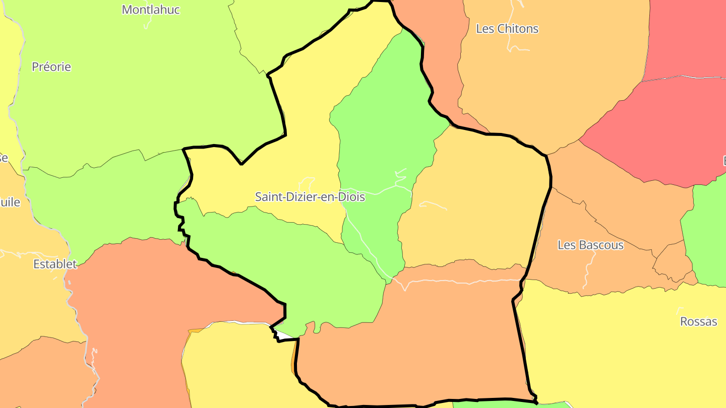 Carte des prix de l'immobilier Saint-Dizier-en-Diois