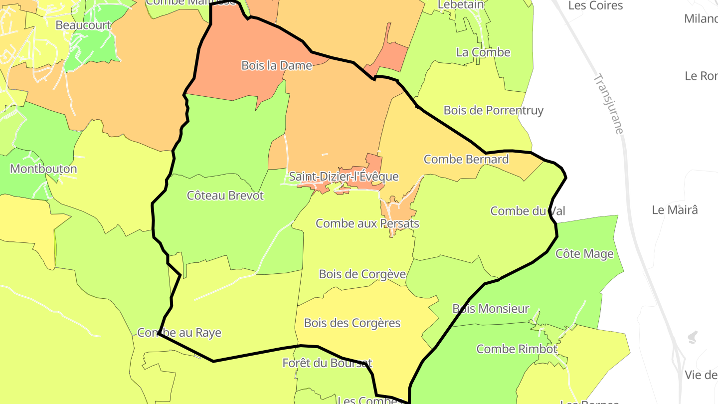 Carte des prix de l'immobilier Saint-Dizier-l'Évêque