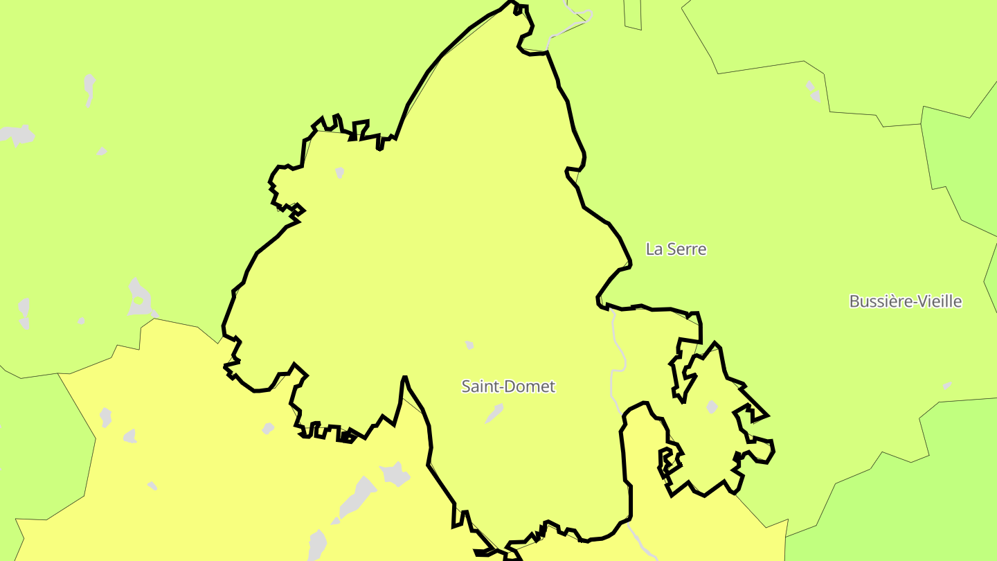 Carte des prix de l'immobilier Saint-Domet