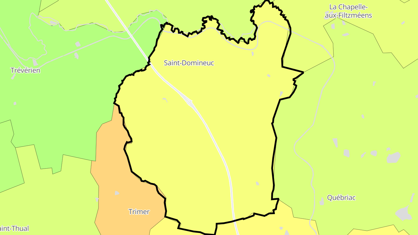 Carte des prix de l'immobilier Saint-Domineuc