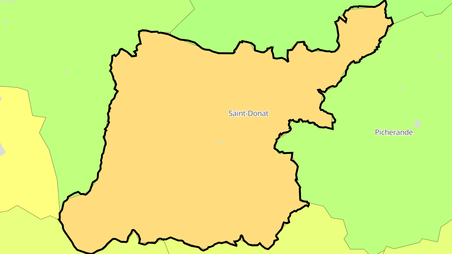 Carte des prix de l'immobilier Saint-Donat