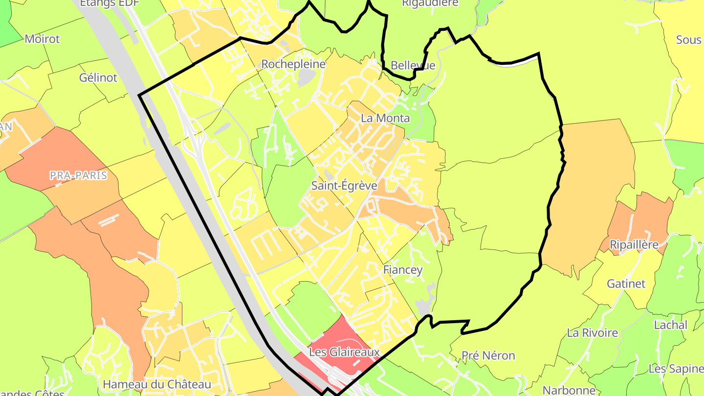 Carte des prix de l'immobilier Saint-Égrève