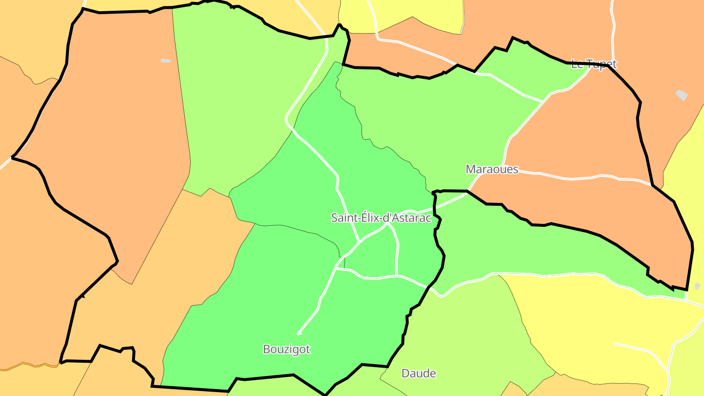 Carte des prix de l'immobilier Saint-Élix-d'Astarac