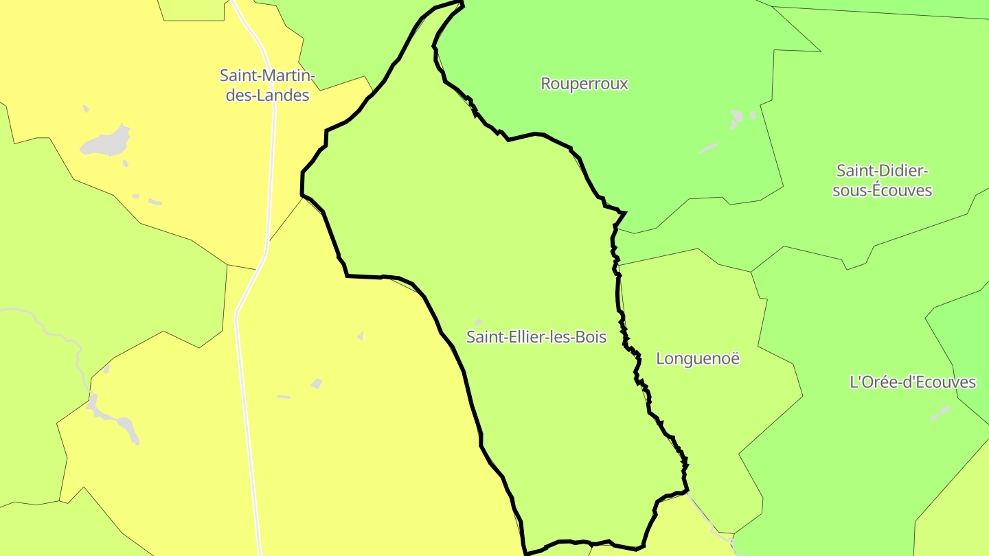 Carte des prix de l'immobilier Saint-Ellier-les-Bois