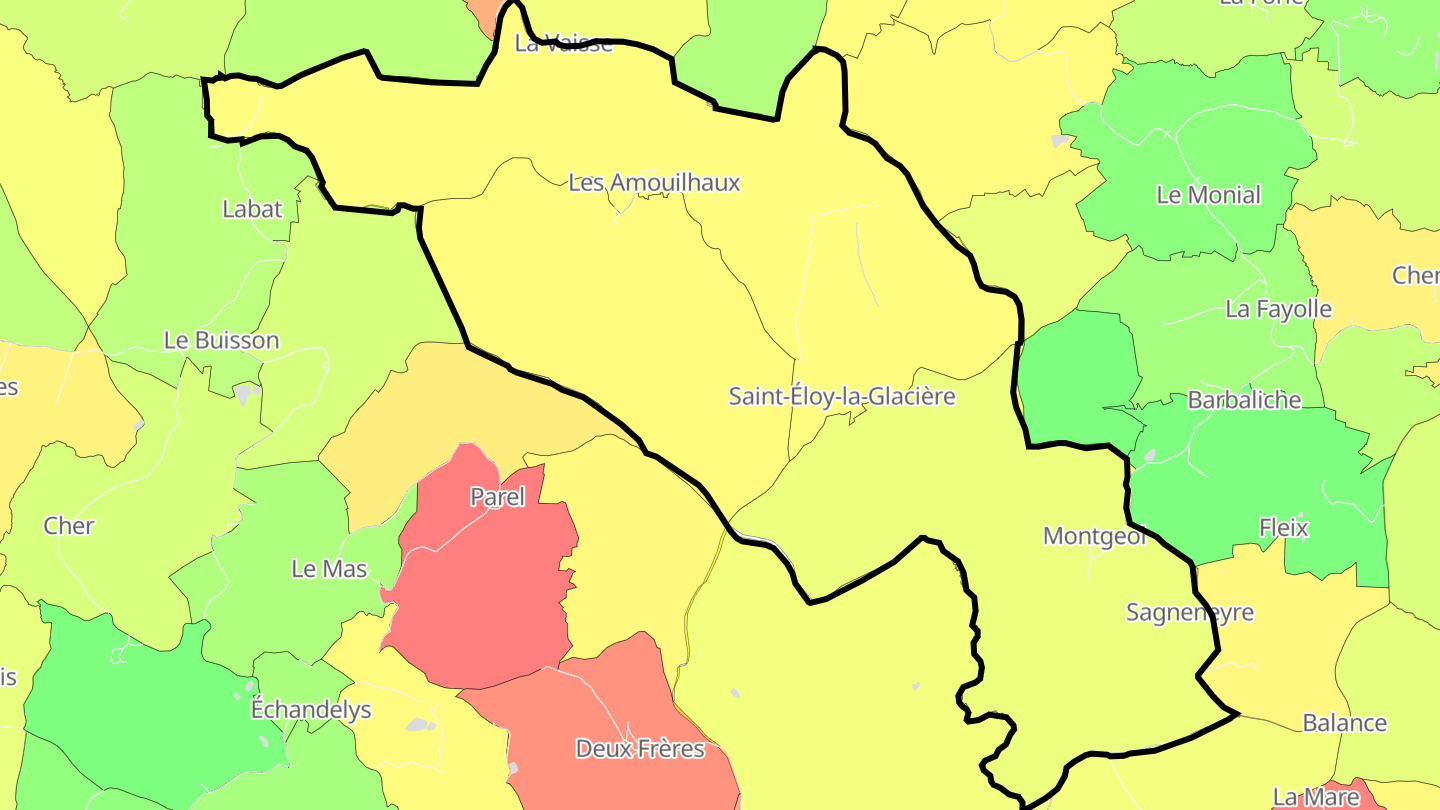 Carte des prix de l'immobilier Saint-Éloy-la-Glacière
