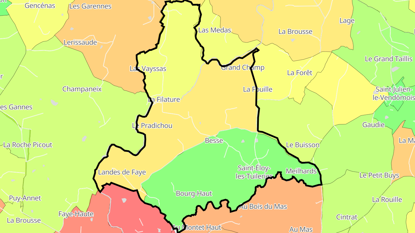 Carte des prix de l'immobilier Saint-Éloy-les-Tuileries