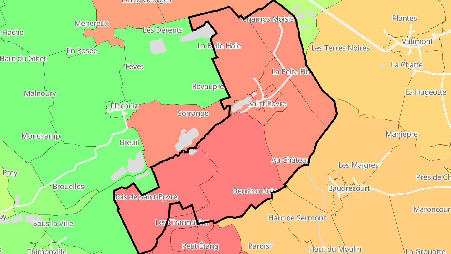 Carte des prix de l'immobilier Saint-Epvre