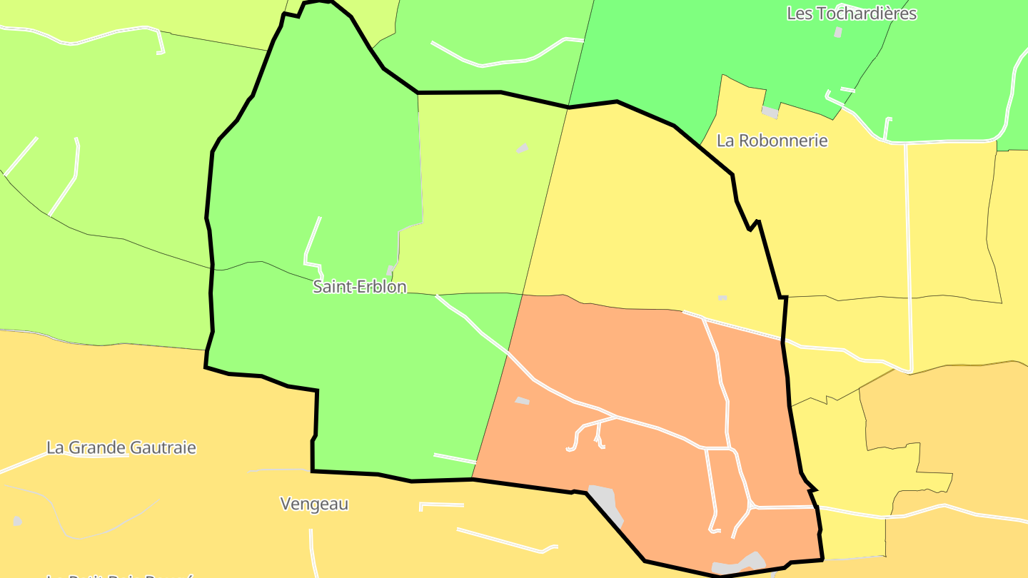 Carte des prix de l'immobilier Saint-Erblon