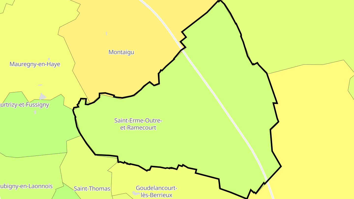 Carte des prix de l'immobilier Saint-Erme-Outre-et-Ramecourt