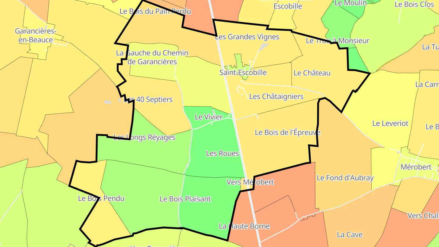 Carte des prix de l'immobilier Saint-Escobille