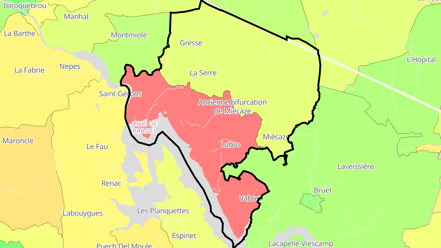 Carte des prix de l'immobilier Saint-Étienne-Cantalès