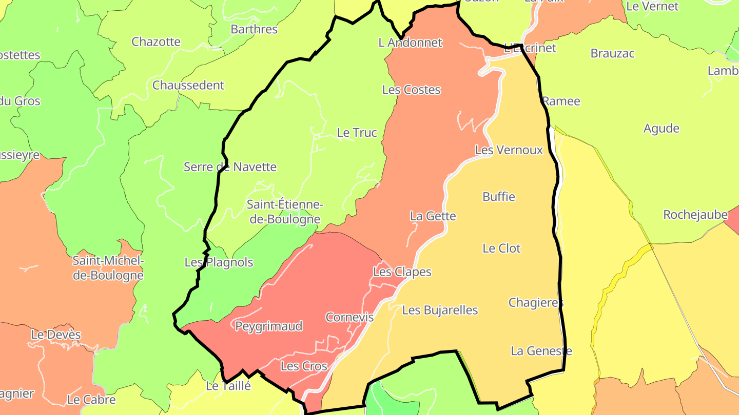 Carte des prix de l'immobilier Saint-Étienne-de-Boulogne
