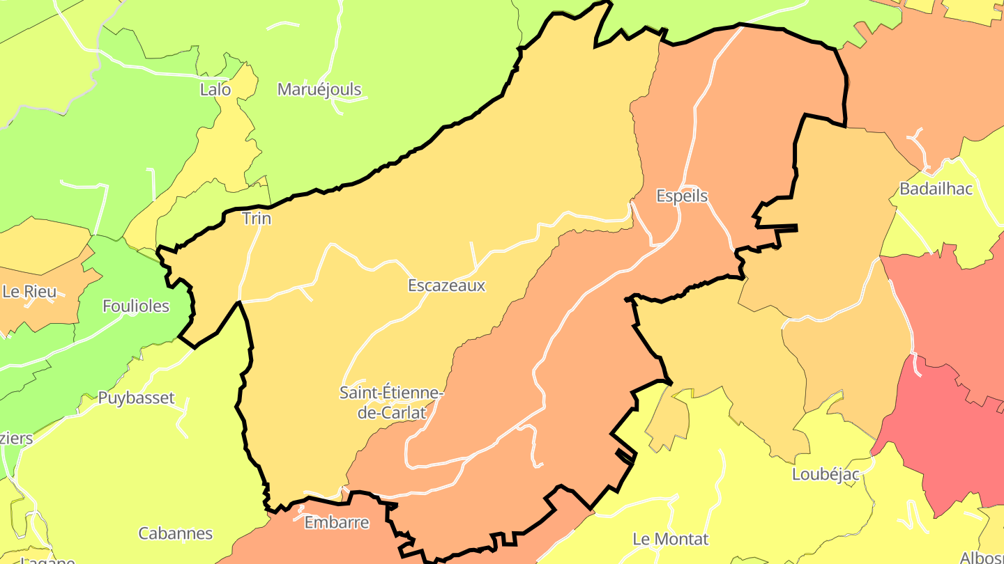 Carte des prix de l'immobilier Saint-Étienne-de-Carlat