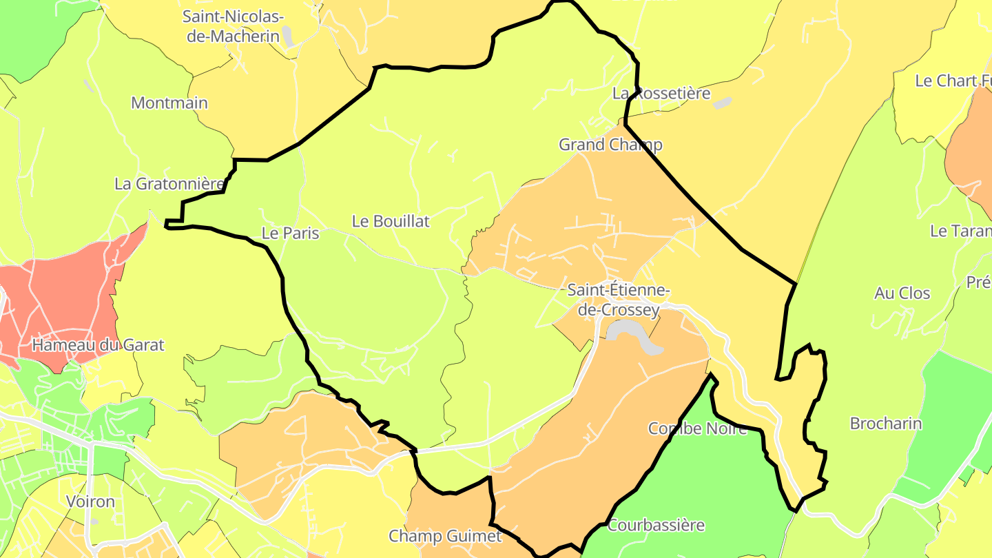 Carte des prix de l'immobilier Saint-Étienne-de-Crossey