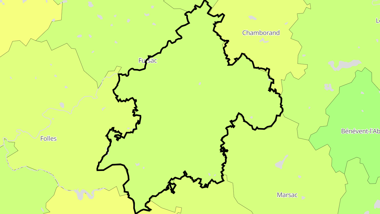 Carte des prix de l'immobilier Saint-Étienne-de-Fursac