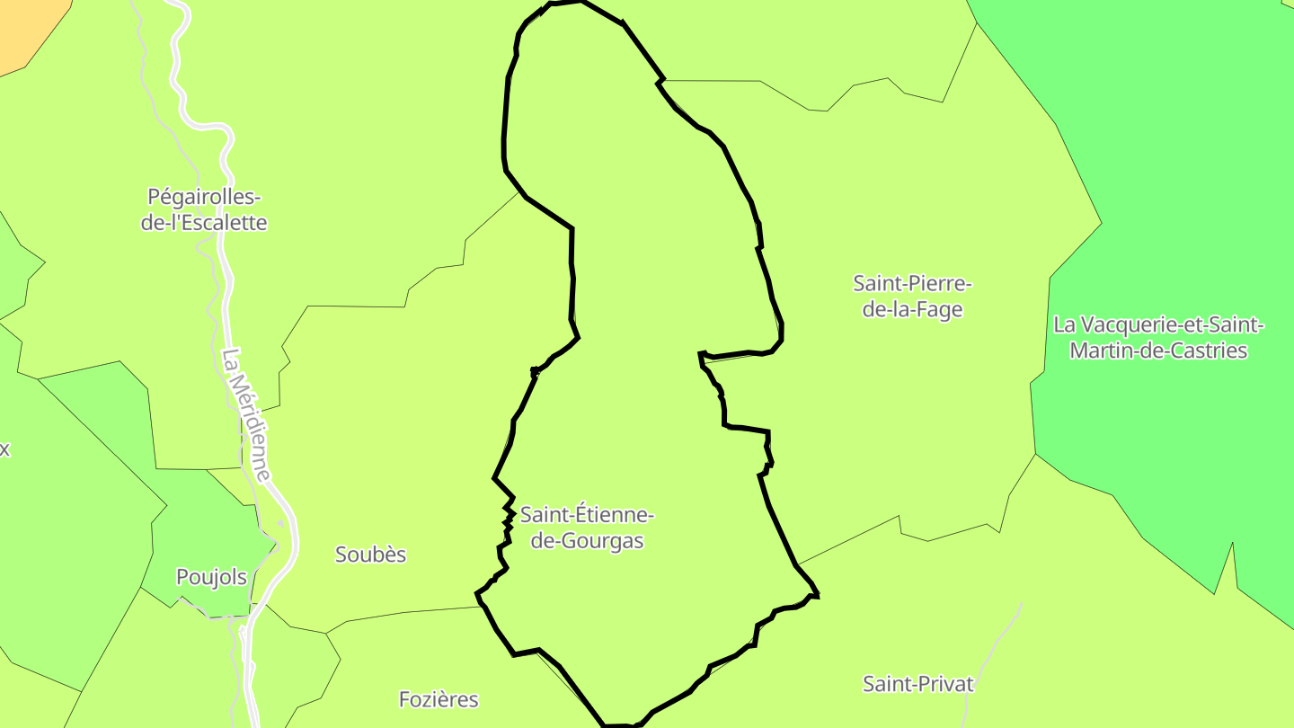 Carte des prix de l'immobilier Saint-Étienne-de-Gourgas