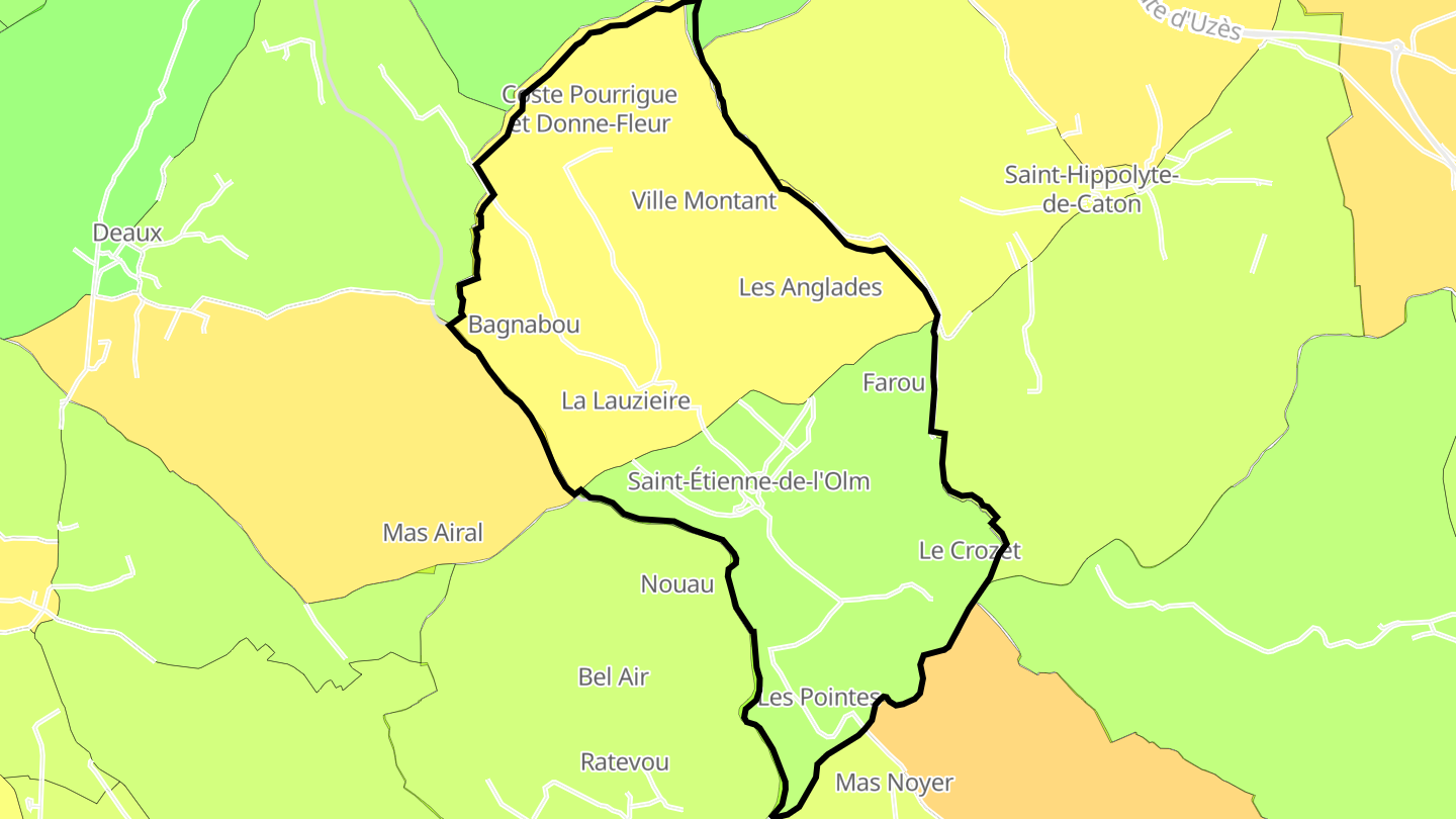 Carte des prix de l'immobilier Saint-Étienne-de-l'Olm