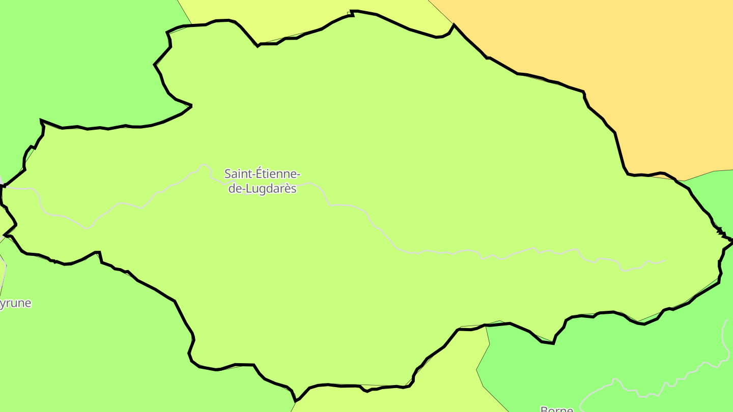 Carte des prix de l'immobilier Saint-Étienne-de-Lugdarès