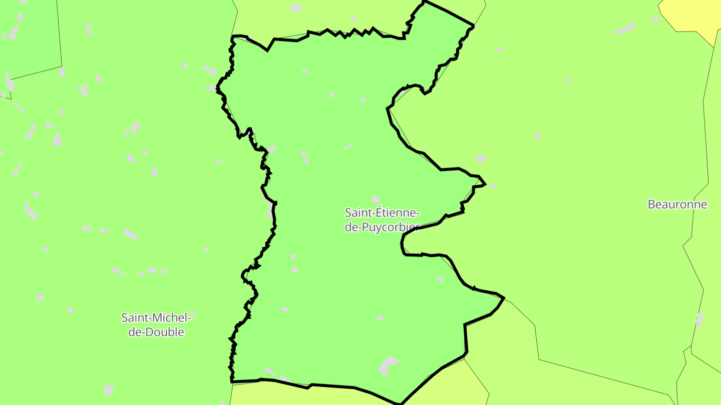 Carte des prix de l'immobilier Saint-Étienne-de-Puycorbier