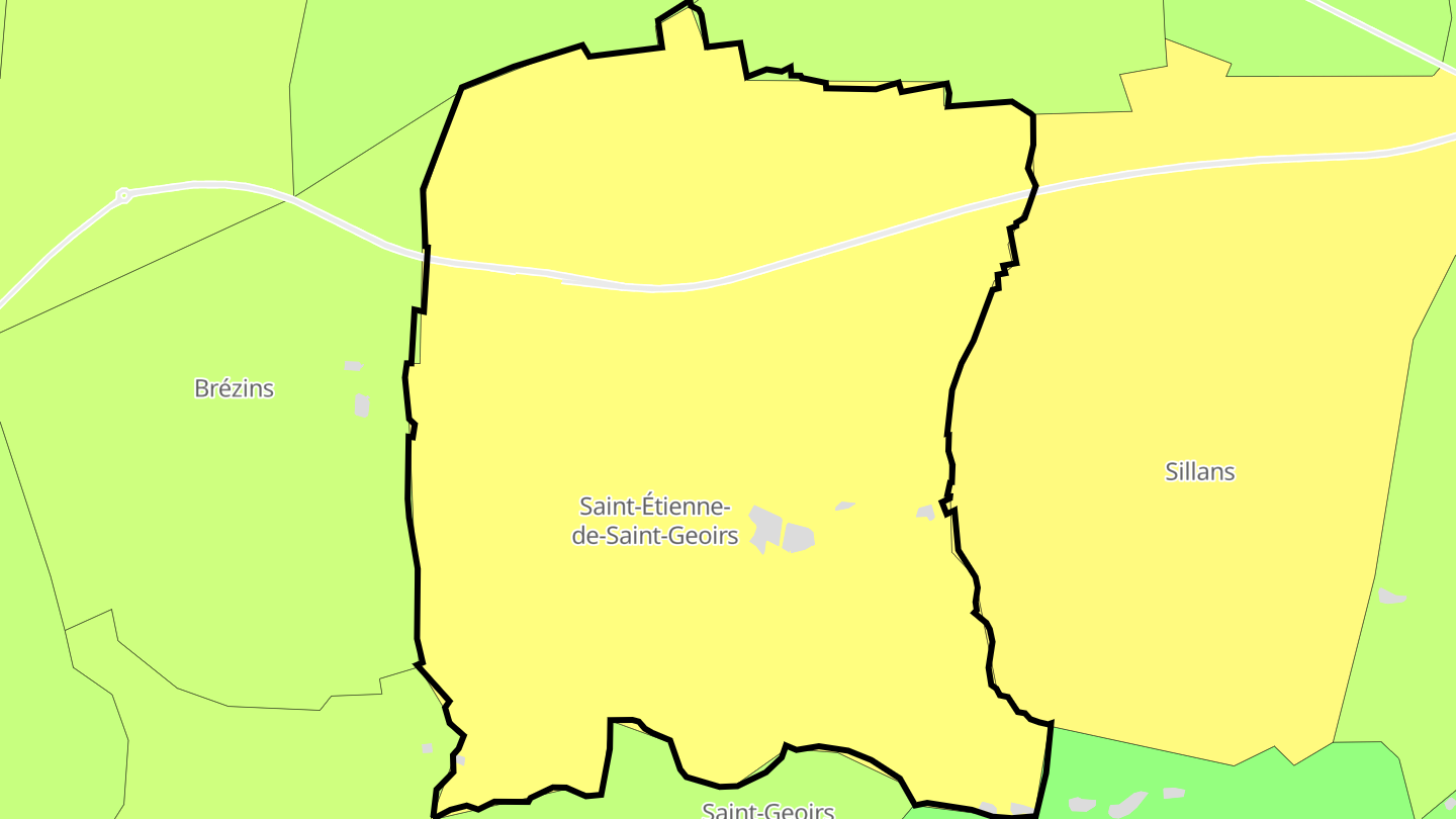 Carte des prix de l'immobilier Saint-Étienne-de-Saint-Geoirs