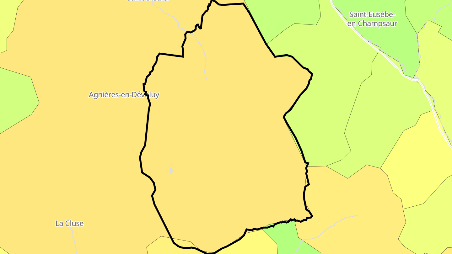 Carte des prix de l'immobilier Saint-Étienne-en-Dévoluy